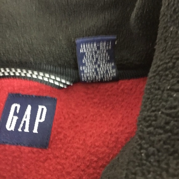 Gap Vintage 1/4 Zip Fleece Men's L  50" Pullover Sweatshirt Red Long Sleeve Y2k - Picture 3 of 10